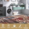 Modern Floral Area Rug Indoor Large Washable Floor Carpet Rug Contemporary Aesthetic Bedroom Rug Non Slip Accent Throw Rug for Dining Room Bedroom - 3 of 4