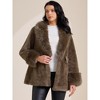INSPIRE CHIC Women's Faux Fur Winter Lapel Shaggy Warm Fluffy Jacket with Pockets - 3 of 4