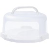 10in Plastic Cake Carrier with Handle, Round Cake Holder with Lid Pink Cake Container for 6in/8in/10in Cake(white) - 3 of 4