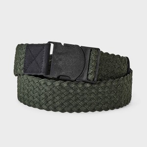 Men's Flat Stretch Braided Belt with Speed Clip Buckle - Goodfellow & Co™ Olive Green - 1 of 3