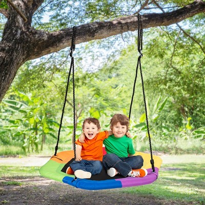 HOMCOM 23.5-inch Patio Hanging Tree Swing Outdoor Rope Swing