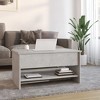 vidaXL Modern Coffee Table - Concrete Gray, Engineered Wood, Rectangular, Easy Assembly, Sturdy Design, Stylish Living Room Furniture - 2 of 4