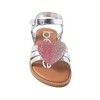bebe Girls' Sandals - Kids' Open Toe Summer Shoes, Perfect Flat Sandals for Girls with Rhinestone (Little Girl/Big Girl) - 4 of 4
