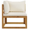 vidaXL 2-seater Patio Bench with Cream White Cushions - 4 of 4