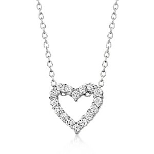 Ross-Simons 0.25 ct. t.w. Lab-Grown Diamond Heart Pendant Necklace in Sterling Silver - 1 of 3