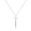 Haus of Brilliance Silver Pave and Bezel-Set Diamond Accent Key Heart and Lock Pendant Necklace - 2 of 4