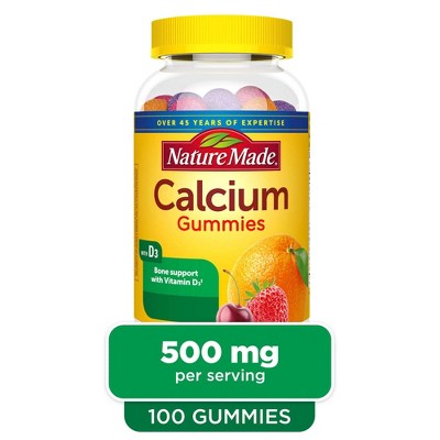 Nature Made Calcium 500 mg Gummies - Cherry, Orange & Strawberry - 100ct