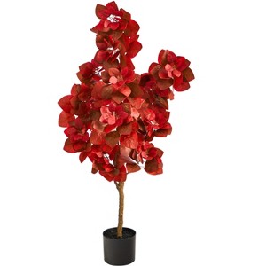Nearly Natural 4-ft Autumn Pomegranate Artificial Tree - 1 of 4