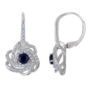 Designs by Gioelli Sterling Silver Gemstone Knot Earrings - 1 of 2