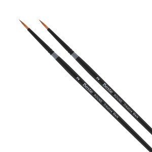 Creative Mark Beste Golden Taklon Round #2 - 2 Pack Artist Brush, Professional Watercolor Brushes, For Acrylic Painting, Short Handle, Sharp Edges, - 1 of 4