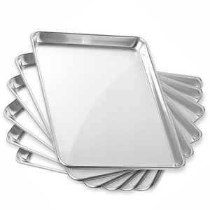 GRIDMANN Commercial Grade Aluminium Cookie Sheet Baking Tray - 6 Pans - 1 of 4