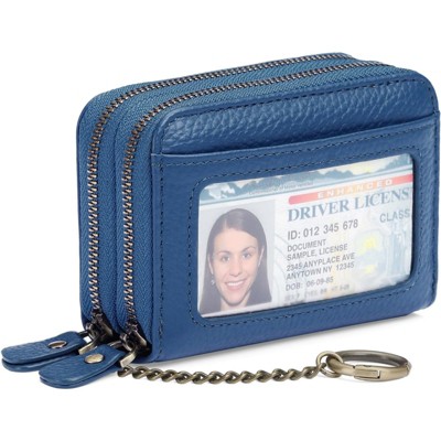 BEAFUP Wallet for Women–Credit Card Holder Wallet RFID Blocking Small Genuine Leather Card Case with Keychain,for Daily Use,Travel, or Pocket