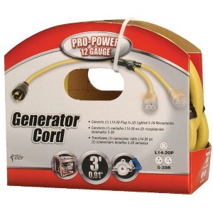 Coleman Cable Pro-Power 3 Ft. 12/4 Generator Cord - 1 of 1