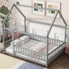 Whisen Full Size Bed & Floor Bed, Wooden Structure with Fence Design for Safe & Imaginative Sleep Spaces For Children - 2 of 4