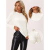 INSPIRE CHIC Women's Metallic Velvet Puff Long Sleeve Mock Neck Glitter T-shirt - 2 of 4