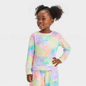 Toddler Girls' Rainbow Tie-Dye Fleece Sweatshirt - Cat & Jack™