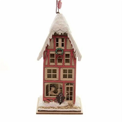 Old World Christmas Ginger Cottages Wooden Ornament, Tannenbaum Toboggan Company