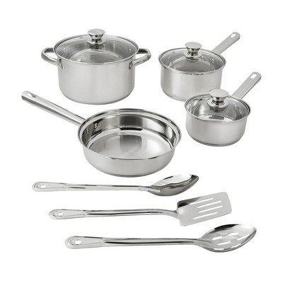 LunaLulinlk Stainless Steel 10Pc Cookware set
