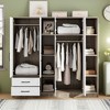LOVMOR 6-Door Wardrobe with Shelves, Drawers, 2 Hanging Rods, 1 Closed Cabinet and 8 Open Shelves for Bedroom, Home Room - 3 of 4