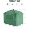 Portable Greenhouse, Instant Pop-Up Plant Gardening Green House Canopy, Outdoor Grow Tent with Zippered Doors, Roll-Up Side Windows - 2 of 4