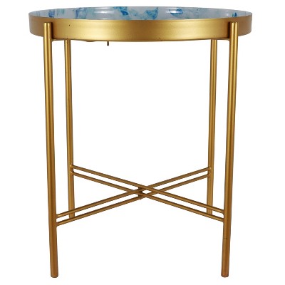 Paige Patina Vie Tray Folding Accent Table Gold - Decor Therapy