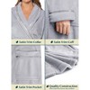 PAVILIA Fleece Robe For Women, Plush Warm Bathrobe, Fluffy Soft Spa Long Lightweight Fuzzy Cozy, Satin Trim - 3 of 4