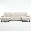 Homy Casa L-Shaped Corduroy Sectional Sofa with Reversible Chaise and Padded Cushions for Living Room or Apartment, Beige - 2 of 4
