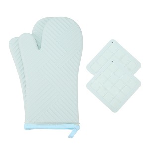 REGALWOVEN Oven Mitts and Pot Holders Sets of 4, Heat Resistant Oven Gloves and Pot Holders with Non-Slip Silicone Surface for Kitchen - 1 of 4