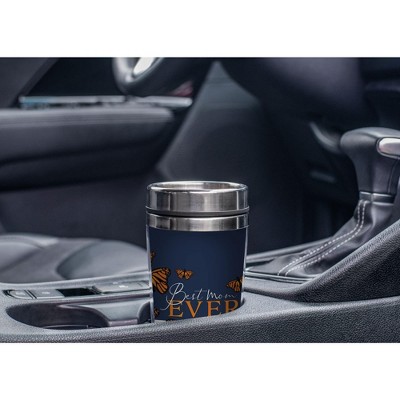 Elanze Designs Best Mom Ever Monarch Butterfly Blue 17 Ounce Stainless Steel Tumbler