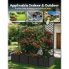 Coucheta 3/4/7-Piece Raised Garden Bed with Trellis, Vertical Planter Box & Privacy Screen for Climbing Plants, Metal Frame,Black - 4 of 4