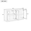 4-Door Buffet Cabinet with Arched Glass Doors, Cabinet with Adjustable Shelves, Cabinet with Wood Frame and MDF Panels-Coolbibila - 4 of 4
