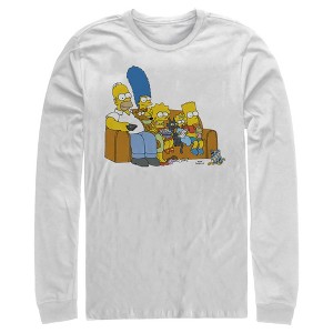 Men's The Simpsons Classic Family Couch Long Sleeve Shirt - 1 of 4