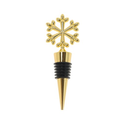 Unique Bargains Christmas Snowflake Bottle Stopper Zinc Alloy Aluminum Alloy TPR 4.25"x1.46"x0.79" 1 Pc