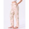 INSPIRE CHIC Women's Lounge Pants Floral Dot Pattern Wide Leg Pants Elastic Waist with Pocket Sleep Nightwear Pajama - 2 of 4