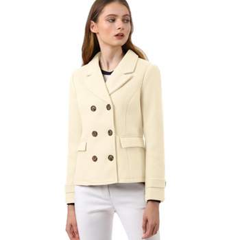 Seta T Women's Fashion Winter Faux Shearling Long Sleeve Lapel Button Down  Fleece Coat With Pockets Beige Small : Target