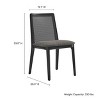 Modway Monarch Wood Dining Accent Chair with Cane Back and Padded Seat in Black Black Gray - 3 of 4