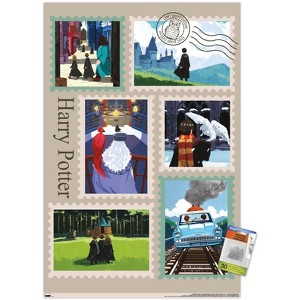 Trends International The Wizarding World: Harry Potter - Stamps Collage Unframed Wall Poster Prints - 1 of 4
