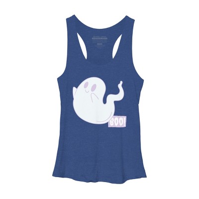 Women's Design By Humans Boo Cute Ghost Halloween cute design By BoogieCreates Racerback Tank Top