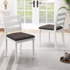 Tangkula Wooden Dining Chair Set of 2 w/ Acacia Wood Legs Padded Cushion Ladder Back - 4 of 4