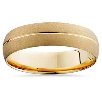 Pompeii3 Mens 14k Yellow Gold Comfort Fit 6mm Wedding Band Ring