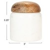 Storied Home Modern Marble Canister with Wood Lid - 3 of 4