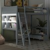 Full Size Loft Bed with L-shaped Multi-storage Desk and LED Light - 2 of 4