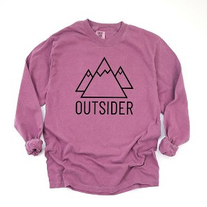 Simply Sage Market Women's Outsider Mountains Long Sleeve Garment Dyed Tee - 1 of 2