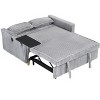 TiramisuBest Beige Corduroy Sofa: Dual-Function Pull-out & Push-in Design, Comes with Movable Tabletop and USB Ports, for Living Rooms and Bedrooms! - 4 of 4