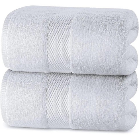 White Classic Luxury 100% Huge Cotton Bath Sheets Set Of 2 - 35x70
