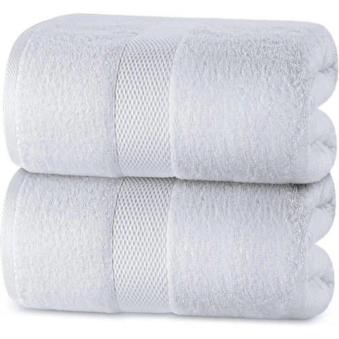 White Classic Luxury 100% Huge Cotton Bath Sheets Set Of 2 - 35x70 ...