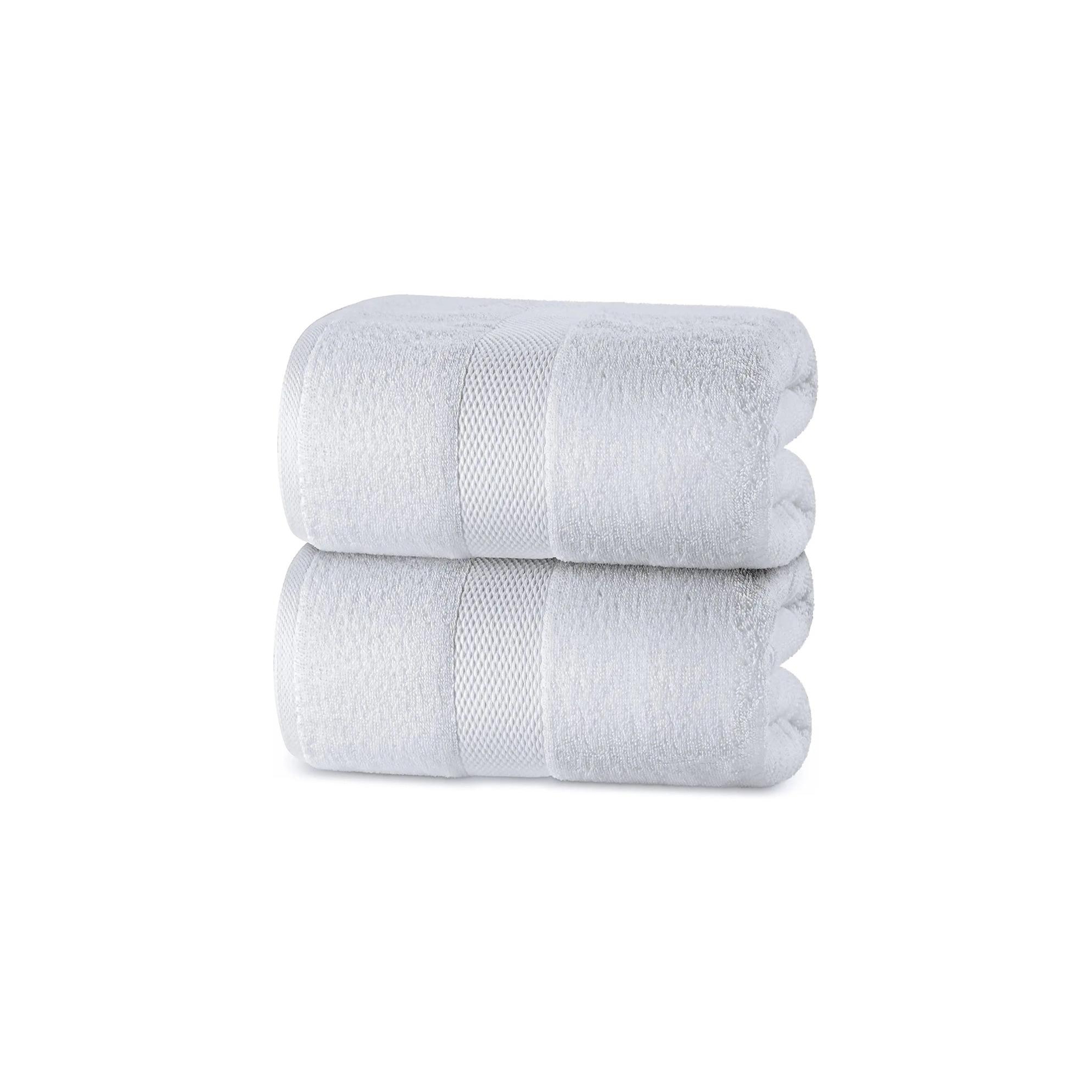 White Classic Luxury 100% Huge Cotton Bath Sheets Set of 2 - 35x70" White