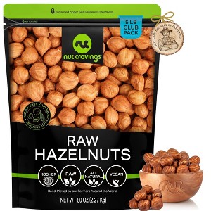 Raw Hazelnuts Filberts with Skin, Unsalted by Nut Cravings, 80oz - 1 of 4