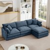 102" Modular Chenille Sectional Sofa L-Shape 3-Seater Movable Ottoman DIY Combination Cloud Cushion Solid Wood Frame Living Room - 2 of 4