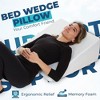 Allsett Health Bed Wedge Pillow - 10 Inch Wedge Pillow for Sleeping with Memory Foam , Lower Back Pain Support Cushion | Acid Reflux and GERD - White - 3 of 4
